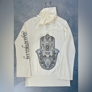 Rawyalty Swarovski Crystal White Hoodie